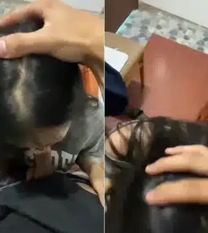 Vừa vào phòng chưa kịp làm gì anh đã dí cặc vào mồm em bắt bú rồi